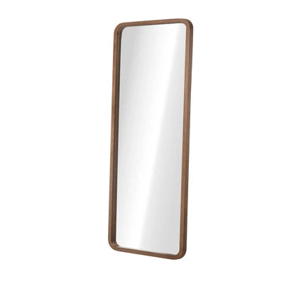 FM-B-RECT-18070-WN Oikiture Full Length Mirror 180x70cm Rectangle Dressing Floor Mirrors Walnut