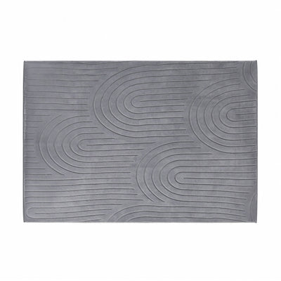 FR-JAC-SL-A-2029 Oikiture Geometric Arch Jacquard Area Rug Modern Floor Carpet 200X290cm Grey