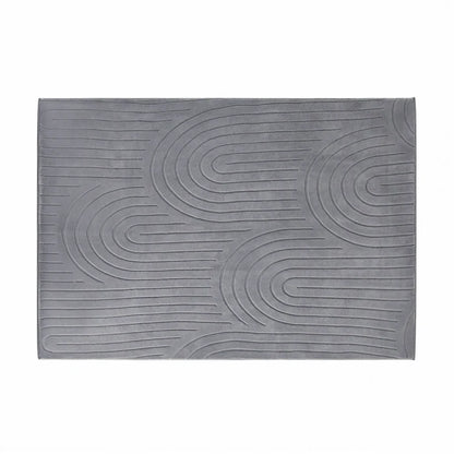FR-JAC-SL-A-2029 Oikiture Geometric Arch Jacquard Area Rug Modern Floor Carpet 200X290cm Grey