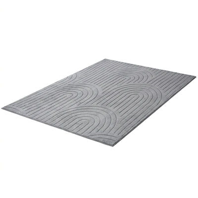 FR-JAC-SL-A-2838 Oikiture Geometric Arch Jacquard Area Rug Modern Floor Carpet 280X380cm Grey