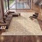 FR-JAC-SL-C-2434 Oikiture Embossed Leaf Area Rug Jacquard Texture Floor Carpet 240X340cm Beige