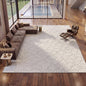 FR-JAC-SL-D-2434 Oikiture Jacquard Area Rug Geometric Texture Floor Carpet 240X340cm Ivory Cream