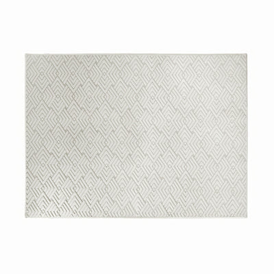 FR-JAC-SL-D-2434 Oikiture Jacquard Area Rug Geometric Texture Floor Carpet 240X340cm Ivory Cream