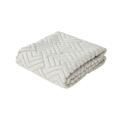 FR-JAC-SL-D-2434 Oikiture Jacquard Area Rug Geometric Texture Floor Carpet 240X340cm Ivory Cream