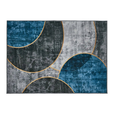 FR-PFW-GEO-A-2838 Oikiture Abstract Geometric Area Rug Washable Low Pile Carpet Decor 280X380cm