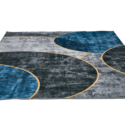 FR-PFW-GEO-A-2838 Oikiture Abstract Geometric Area Rug Washable Low Pile Carpet Decor 280X380cm