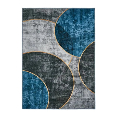 FR-PFW-GEO-A-2838 Oikiture Abstract Geometric Area Rug Washable Low Pile Carpet Decor 280X380cm