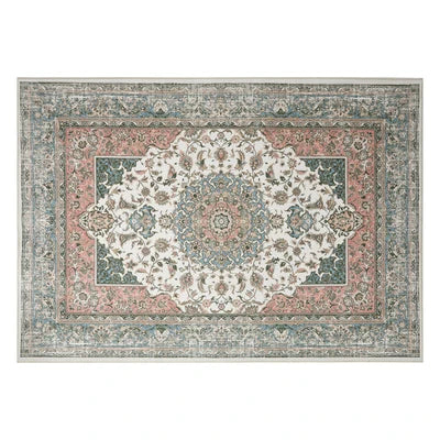 FR-PFW-PER-A-2838 Oikiture Vintage Persian Area Rug Washable Soft Low Pile Carpet 280X380cm