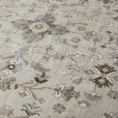 FR-PFW-PER-B-1623 Oikiture Vintage Oriental Floral Area Rug Washable Low Pile Carpet 160X230cm
