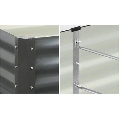 GB-45-16080-GY-2PC Livsip Garden Bed Kits Raised Instant Planter 320x80x45CM Galvanised Steel