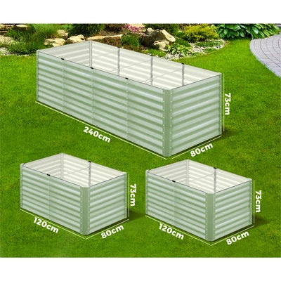 GB-73-12080-GN-2PC Livsip Garden Bed 240x80x73CM Raised Container Vegetable Planter Box Green