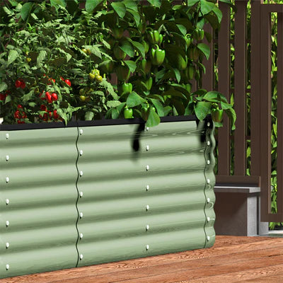 GB-O56-32080-GN Livsip Garden Bed 320x80x56cm Planter Box Raised Container Galvanised Green