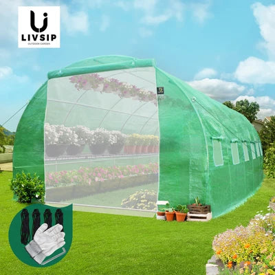 GH-T-6-3-AB Livsip Greenhouse 6MX3M Walk in Green House Tunnel Plant Garden Shed Storage