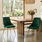 DNC-414V-GRN-02 Viva Forever Set of 2 Green Velvet Dining Chairs-Art Deco Design with Gold Metal Legs