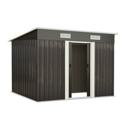 GS-4X8-GY-ABC Livsip Garden Shed Outdoor Storage Sheds 2.38x1.31M Grey Color | Garden Furniture
