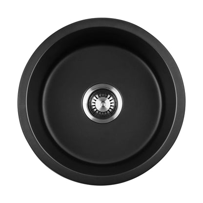 GSK-430R-BK Black Kitchen Granite Sink Stone Bathroom Basin Sink Single Bowl Under/Top Mount