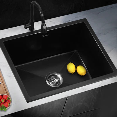 GSK-5945-BK Welba Granite Sink Under/Top Mount Single Bowl