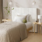 HB-EDDI-SP-WH Oikiture Bed Frame Headboard King Single / Single White Boucle