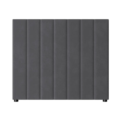 HB-EDDI-VV-GY Oikiture Bed Frame Headboard King Single Size Head Bedhead Grey Velvet
