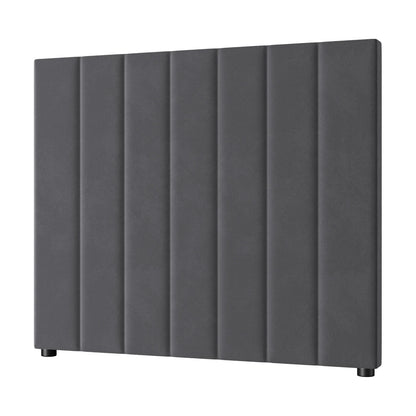 HB-EDDI-VV-GY Oikiture Bed Frame Headboard King Single Size Head Bedhead Grey Velvet