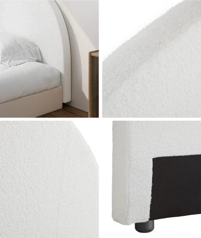 HB-MUNA-K-SP-WH Oikiture Bed Head King Size Headboard Bedhead Boucle White
