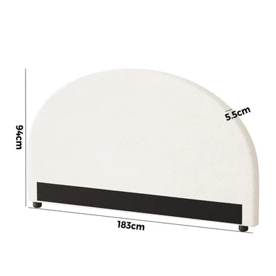 HB-MUNA-K-SP-WH Oikiture Bed Head King Size Headboard Bedhead Boucle White