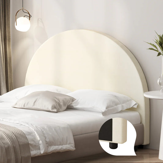 HB-MUNA-S-BG Oikiture Bed Head Single Size Headboard Fabric Beige