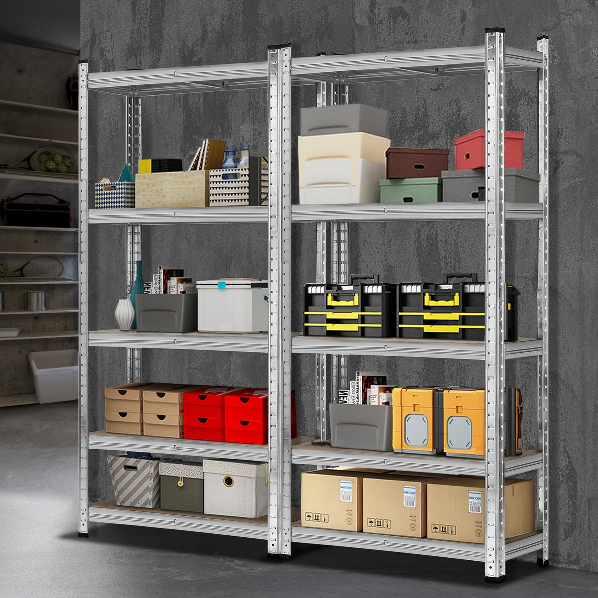 WR-A1-S1-SI-2PC Sharptoo Warehouse Shelving Garage Shelves Storage Rack Steel Pallet Shelf1.5mx2