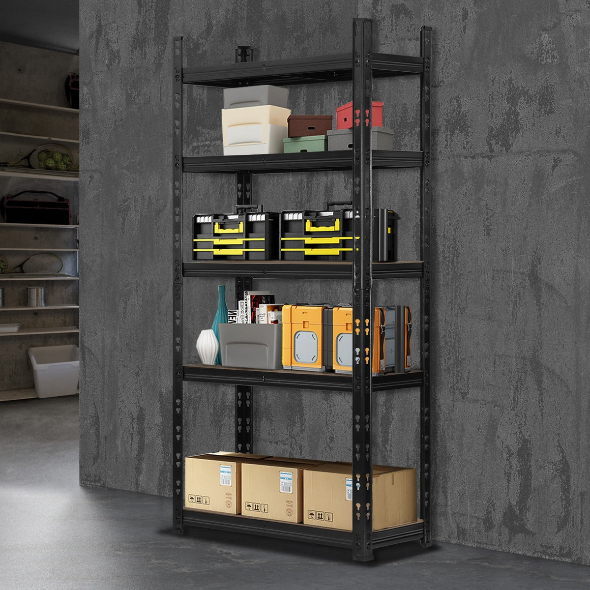 WR-A2-S2-BK Sharptoo Warehouse Shelving Garage Shelves Storage Rack Pallet Racking 1.8*0.9m