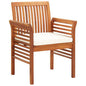 45964 vidaXL Garden Dining Chair with Cushion Solid Acacia Wood Cream