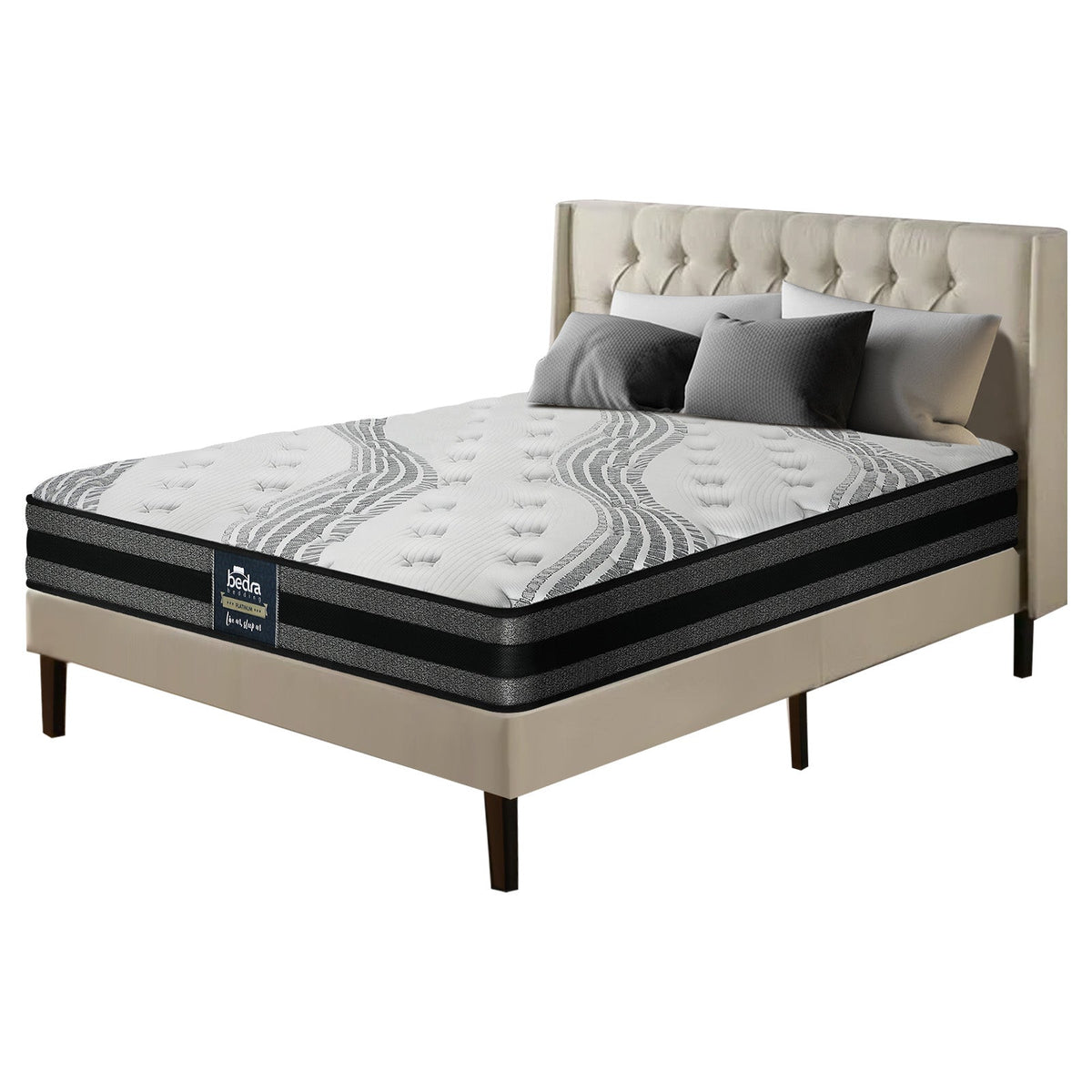 MAT-A5-LUMI-Q Bedra Queen Mattress Breathable Luxury Bed Bonnell Spring Foam Medium 18cm