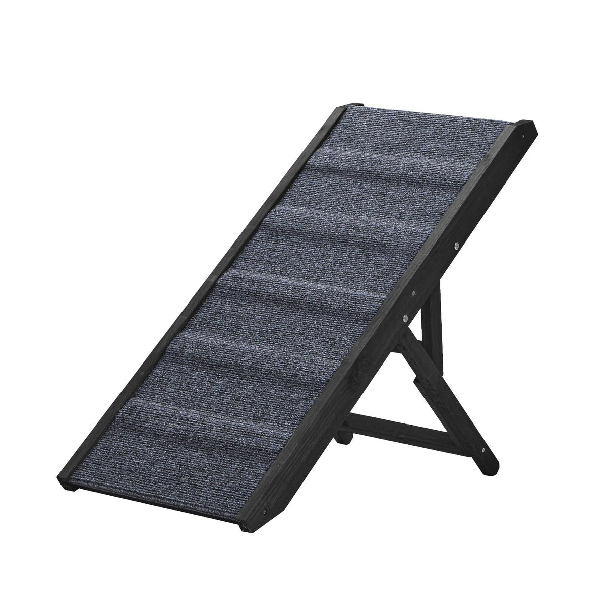 PET-RAMP-90-BK Alopet Dog Pet Ramp Adjustable Height Dogs Stairs Bed Sofa Car Foldable 90cm
