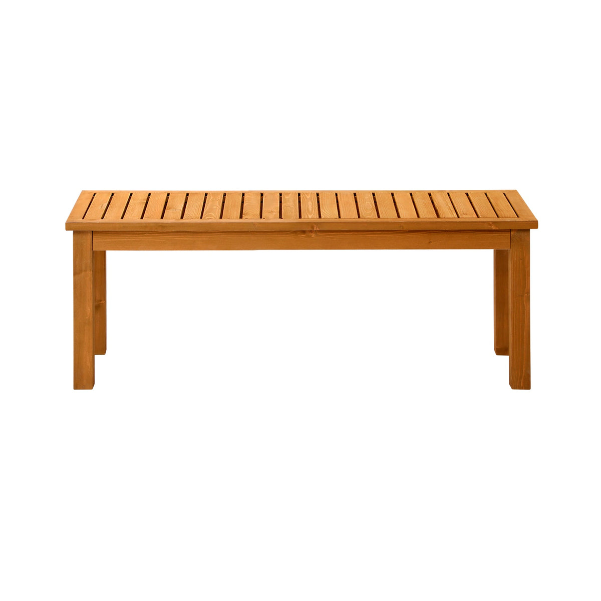 OD-GB-WD-120-WD Livsip 120cm Garden Bench Outdoor Slatted Seat Wood Patio Dining Chair 2 Seater