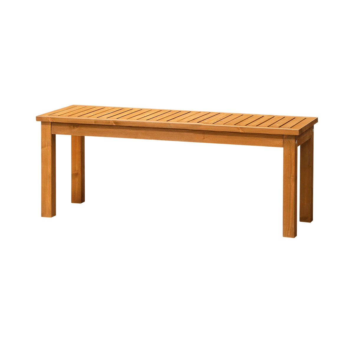 OD-GB-WD-120-WD Livsip 120cm Garden Bench Outdoor Slatted Seat Wood Patio Dining Chair 2 Seater