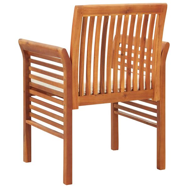 45964 vidaXL Garden Dining Chair with Cushion Solid Acacia Wood Cream
