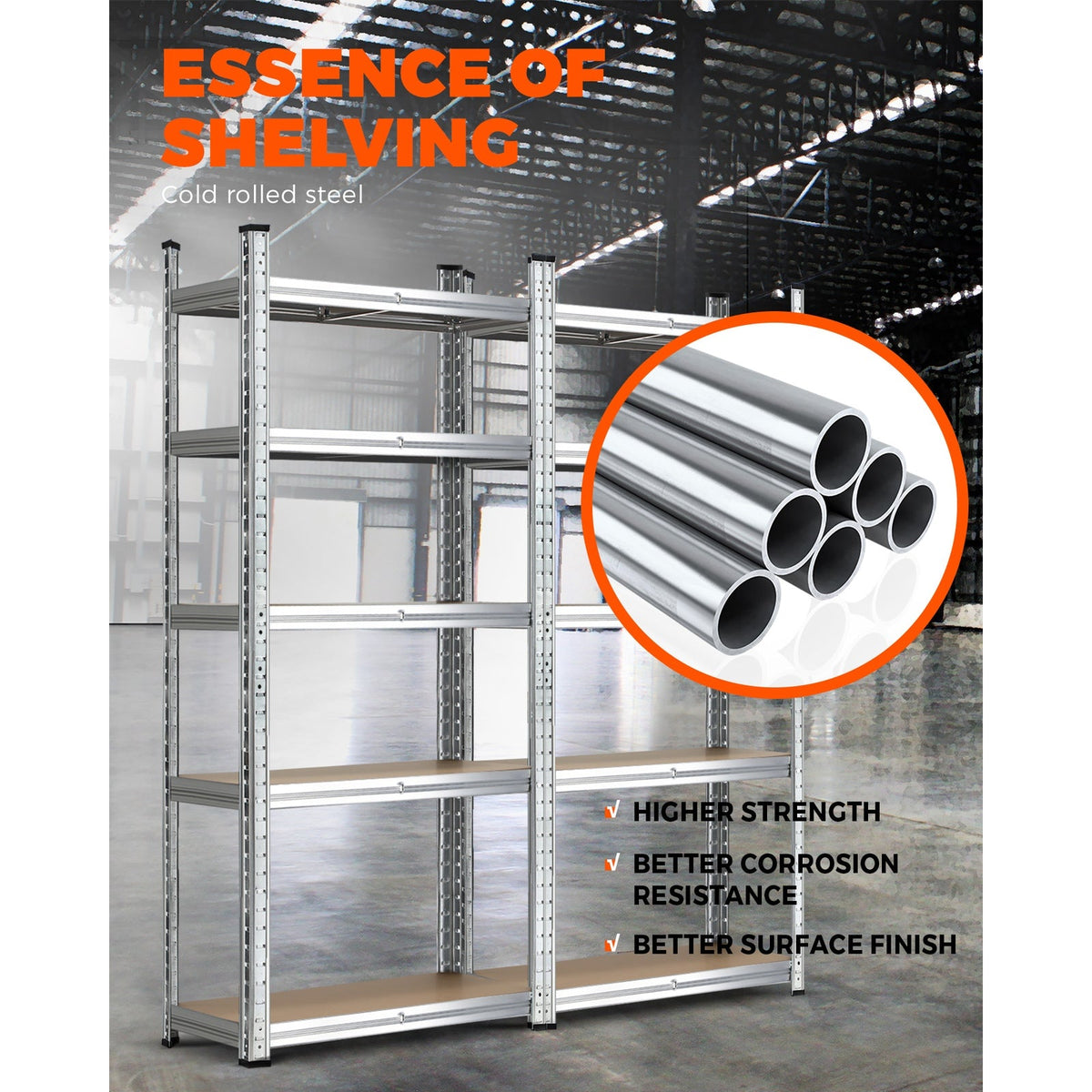 WR-A1-S1-SI-2PC Sharptoo Warehouse Shelving Garage Shelves Storage Rack Steel Pallet Shelf1.5mx2