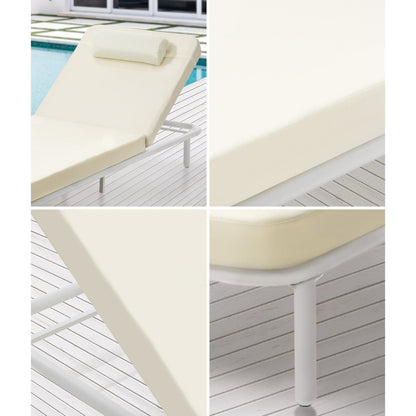 SL-VERI-BE Livsip Sun Lounge Outdoor Lounger Sofa Day Bed Patio Furniture Setting Beige