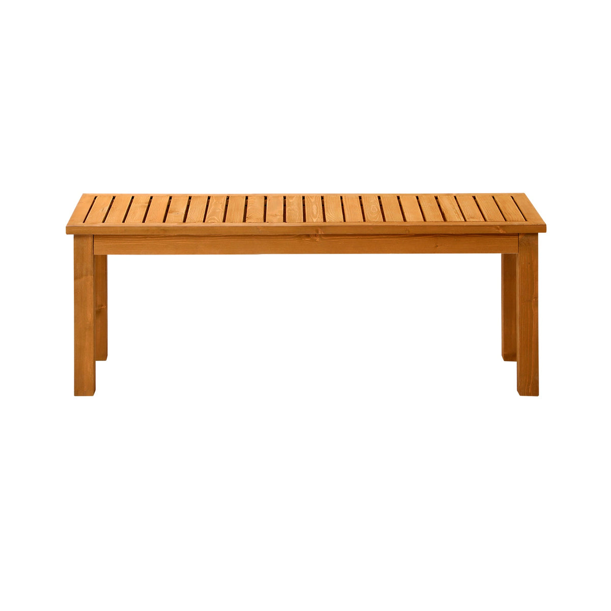 OD-GB-WD-120-WD Livsip 120cm Garden Bench Outdoor Slatted Seat Wood Patio Dining Chair 2 Seater