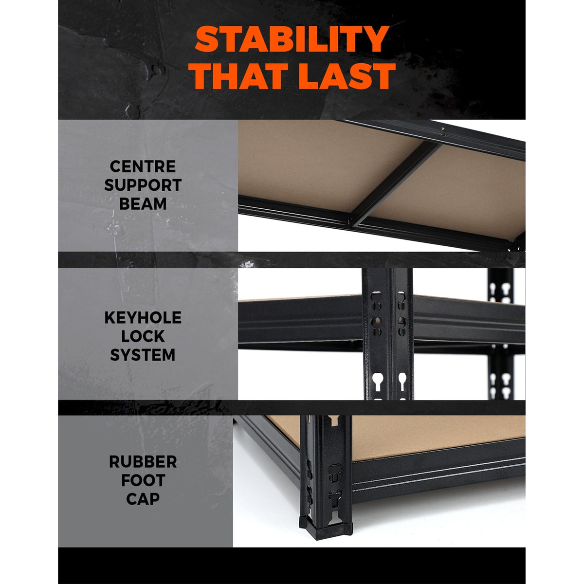 WR-A2-S1-BK-2PC Sharptoo Warehouse Shelving Garage Shelves Storage Steel Rack Pallet Shelf1.5mx2