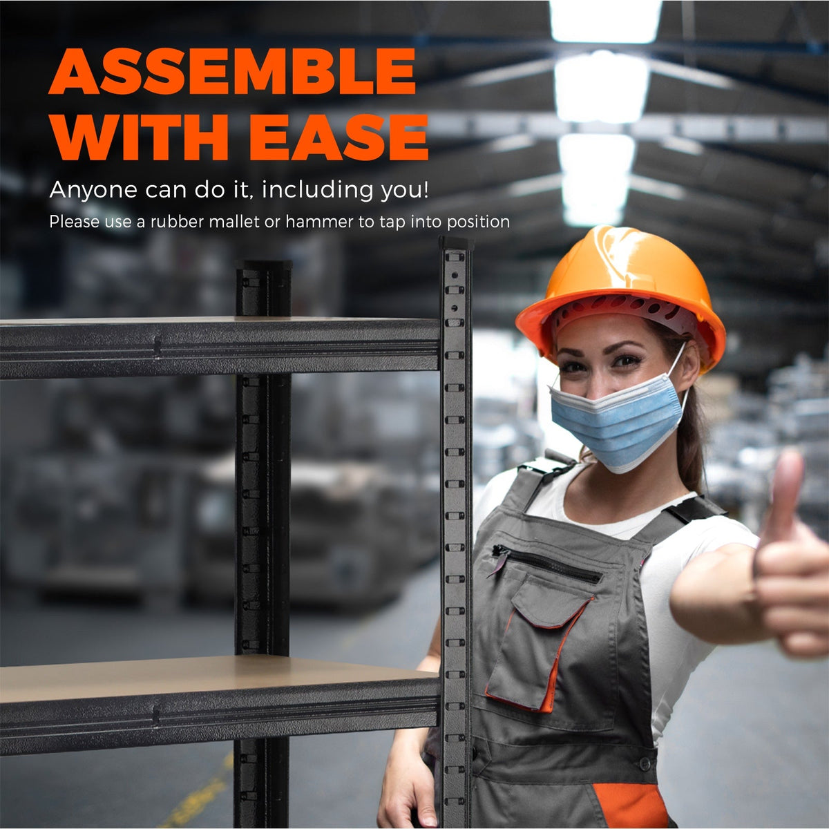 WR-A1-S1-BK-2PC Warehouse Shelving Garage Shelves Storage Racks Steel Pallet Racking 1.5mx2