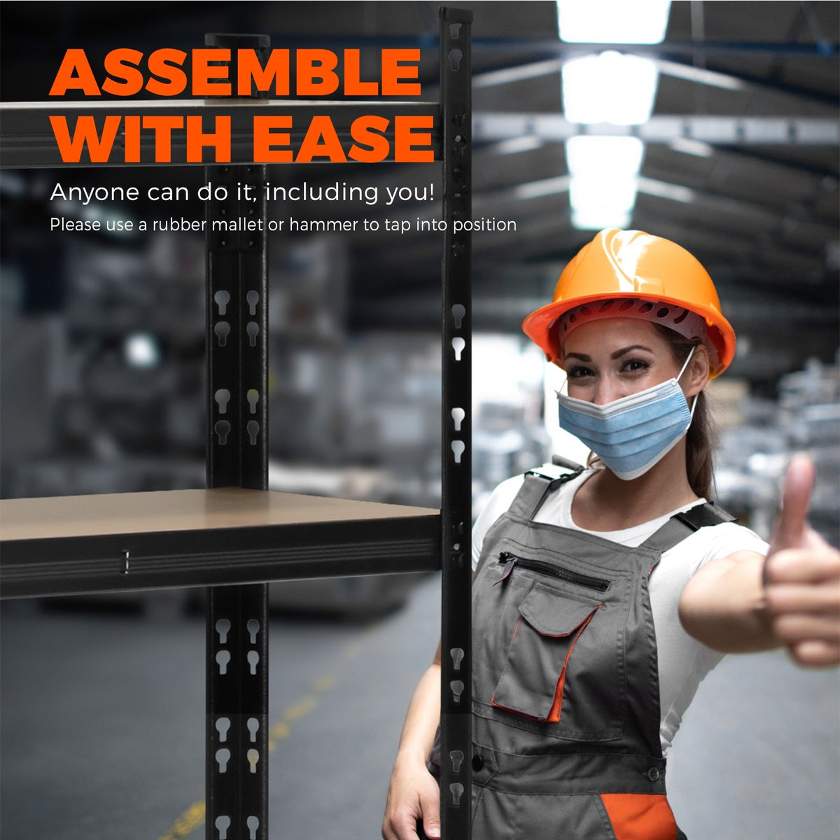 WR-A2-S2-BK Sharptoo Warehouse Shelving Garage Shelves Storage Rack Pallet Racking 1.8*0.9m