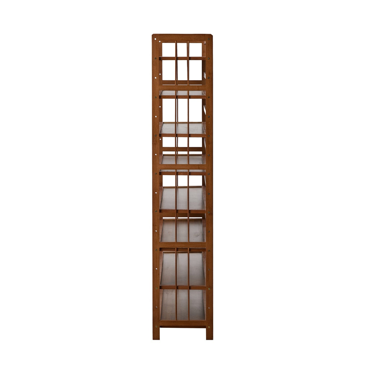SS-BM-880-BR Oikiture Shoe Rack Storage Organizer Bamboo Stand 8 Shelves Brown