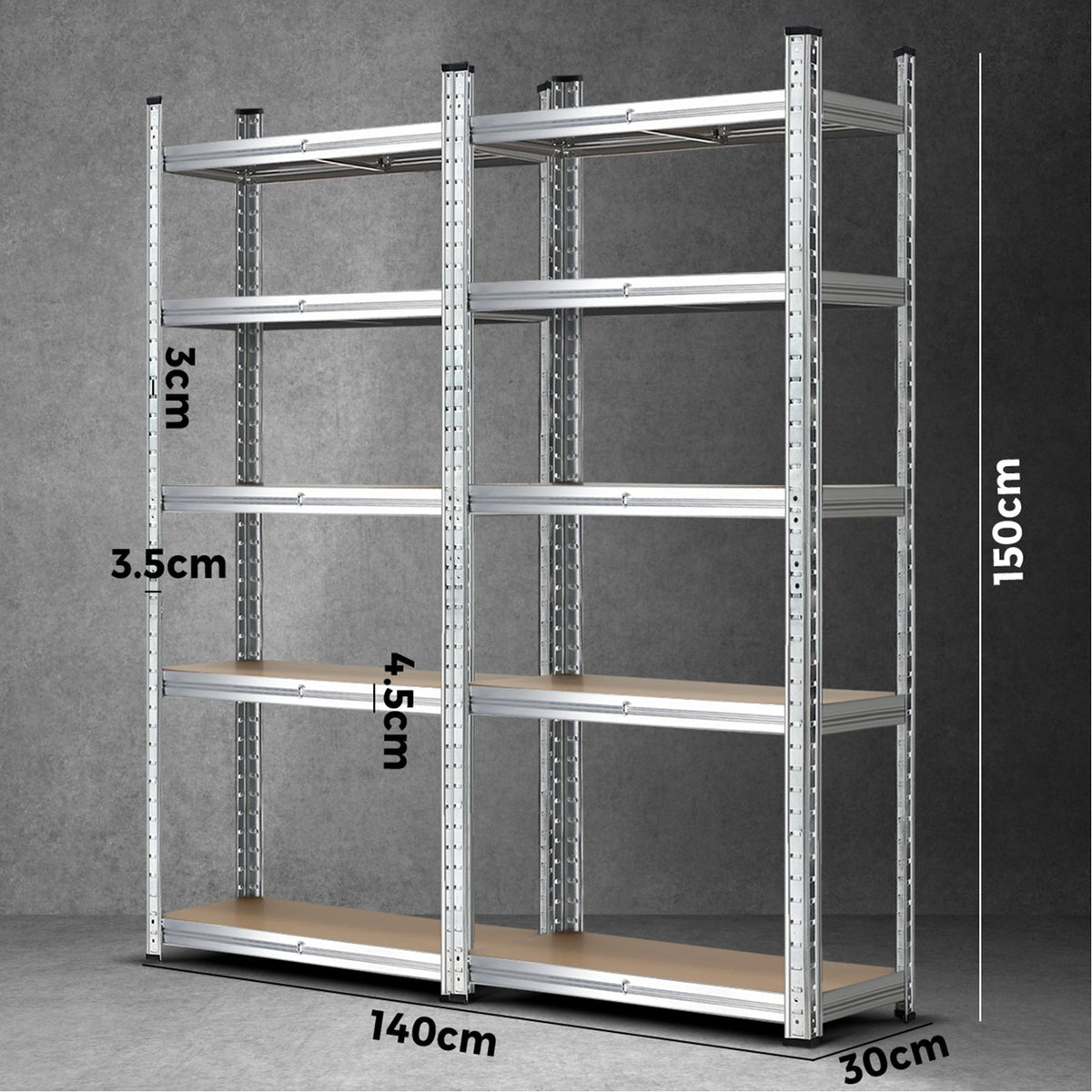WR-A1-S1-SI-2PC Sharptoo Warehouse Shelving Garage Shelves Storage Rack Steel Pallet Shelf1.5mx2