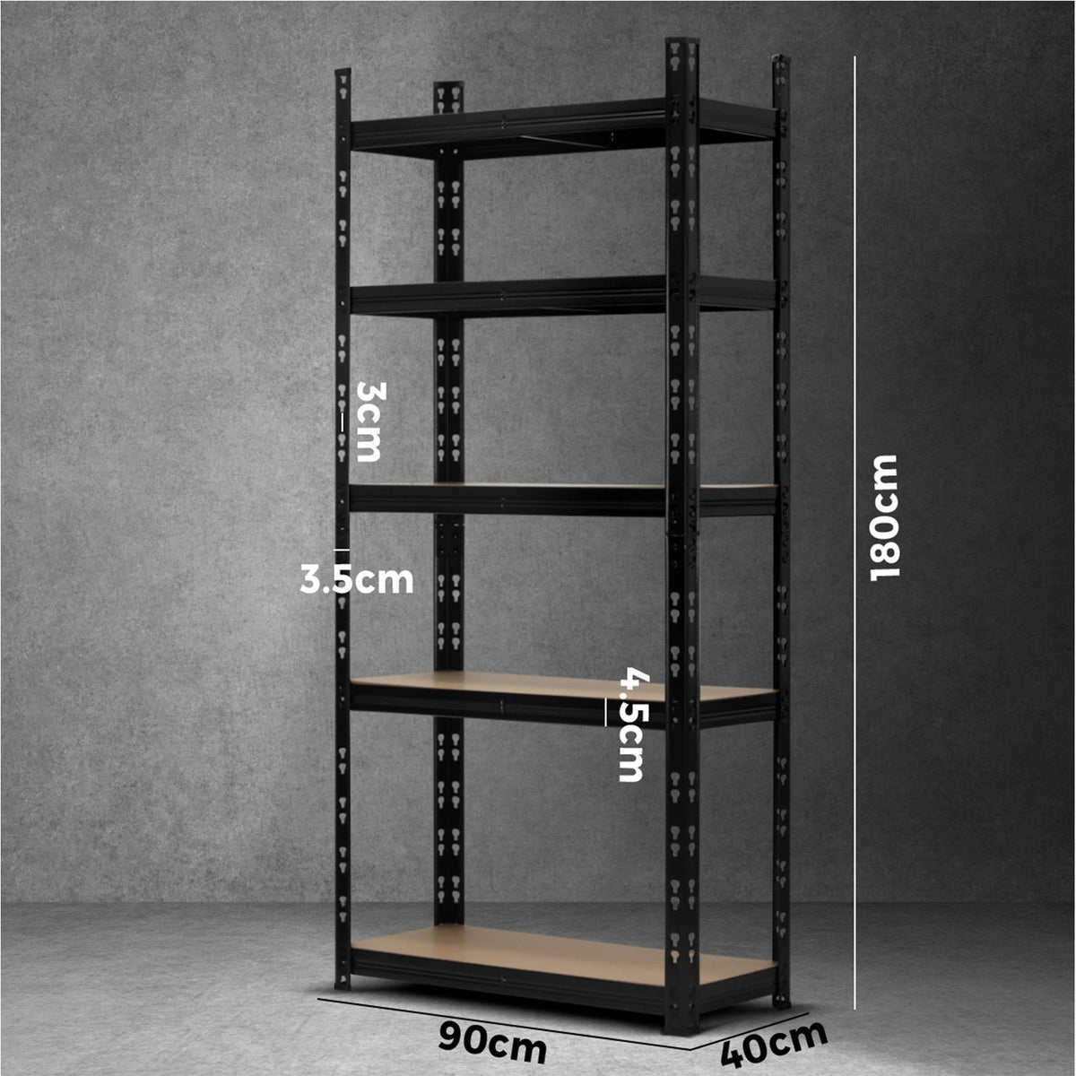 WR-A2-S2-BK Sharptoo Warehouse Shelving Garage Shelves Storage Rack Pallet Racking 1.8*0.9m