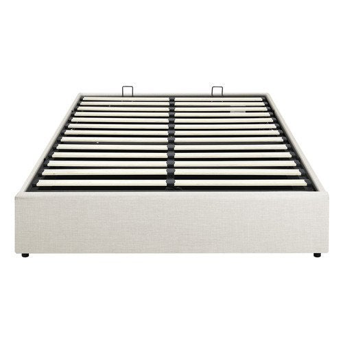BF-B-TOTI-Q-BG-ABOkiture Queen Size Gas Lift Bed Frame Beige Color