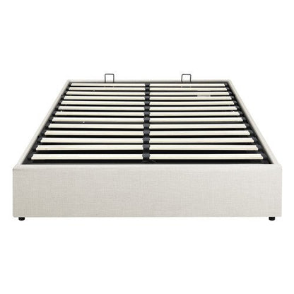 BF-B-TOTI-Q-BG-ABOkiture Queen Size Gas Lift Bed Frame Beige Color