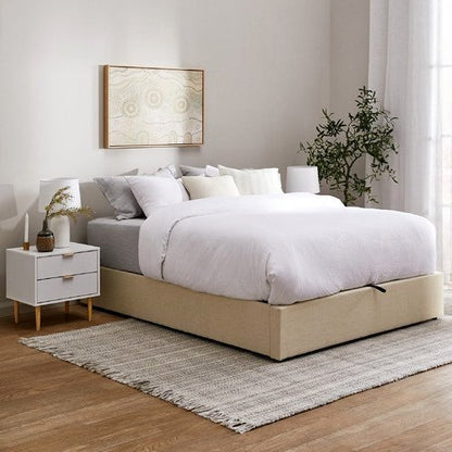 BF-B-TOTI-Q-BG-ABOkiture Queen Size Gas Lift Bed Frame Beige Color