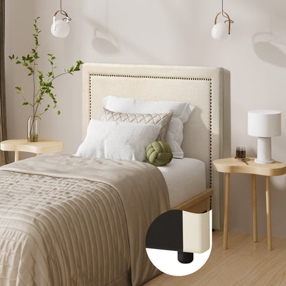 HB-ELLE-KS-BG Oikiture King Single Bed Headboard Bedhead Beige