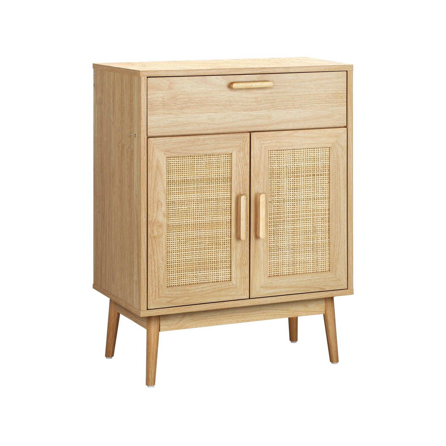 SB-A18-RAT-WD Oikiture Sideboard Rattan Hallway Table Wood
