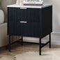 BT-WAVE-2D-WHBK Hammond 2 Drawer Faux Marble Bedside Table